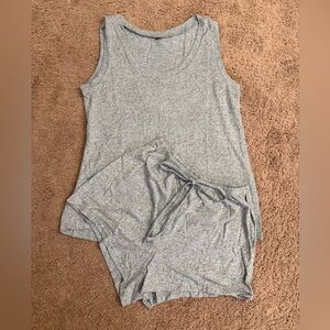 Shirt Muscle Tank Womens size Medium Blue Tank & Shorts Lounge Set Sleepwear